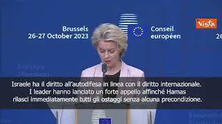 Von der Leyen: Aiuti umanitari giungano a Gaza senza ostacoli