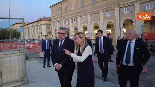 La premier Giorgia Meloni a Senigallia a sorpresa, sopralluogo su ponte Garibaldi