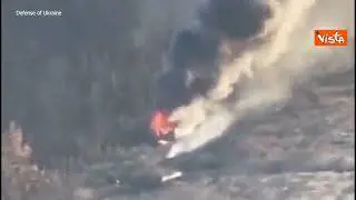 Drone ucraino distrugge mezzo dell'esercito russo