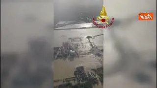 Empoli, Vinci e Lamporecchio sommerse dall'acqua dopo il maltempo, le immagini aeree