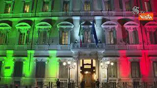 Quattro novembre, il Senato illuminato con il tricolore