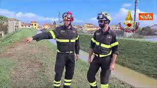 Alluvione Toscana, la ricognizione all'argine del Rio Barberoni