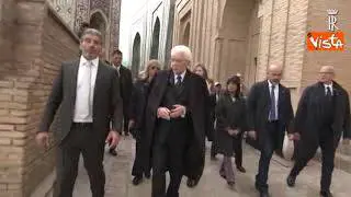 Il Presidente Mattarella visita il complesso monumentale di Shah-i-Zinda, in Uzbekistan