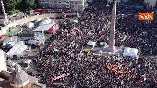 Manifestazione Pd a Piazza del Popolo, le immagini dall'alto