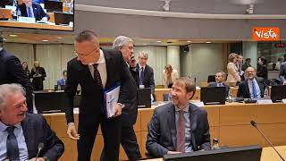 L'arrivo del Ministro degli Esteri Tajani al Consiglio degli Affari Esteri dell'Ue a Bruxelles
