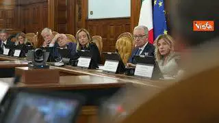 La premier Meloni incontra la Direzione Nazionale Antimafia, le immagini