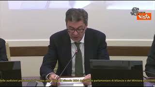 Manovra, Giorgetti: "Lavoro non facile, fatto il meglio possibile"