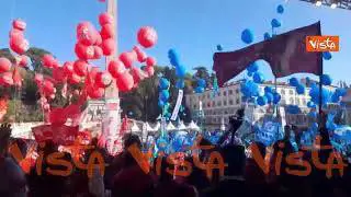 Manifestazione della Cgil e della Uil a Roma, ecco le immagini