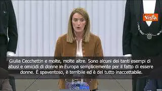 Metsola ricorda la morte di Giulia Cecchettin al Parlamento Ue: Inaccettabile