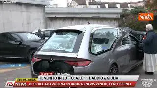 Funerali di Giulia Cecchettin, il feretro verso la Basilica di Santa Giustina a Padova