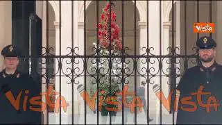 Un albero di Natale tricolore per Palazzo Chigi, ecco l'abete allestito nel cortile
