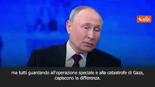 Putin: La catastrofe di Gaza non è paragonabile a quanto accade in Ucraina