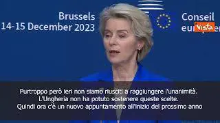 Revisione bilancio Ue, von der Leyen: Avremo soluzione operativa l'anno prossimo