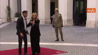 Meloni riceve premier britannico Rishi Sunak a Palazzo Chigi