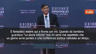 Sunak: Guardavo la storia infinita, mai pensato di parlare a evento di nome Atreju