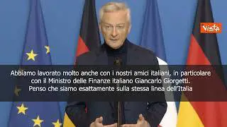 Il ministro finanze francesi: Italia Germania e Francia allineate su patto di stabilità