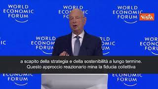 Klaus Schwab apre il Wef di Davos: "Ricostruire la fiducia nel futuro"