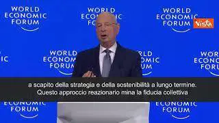 Klaus Schwab apre il Wef di Davos: "Ricostruire la fiducia nel futuro"