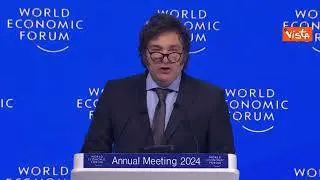Il presidente argentino Milei al Wef di Davos: "Non lasciatevi intimorire. Viva la libertà, ca**o"