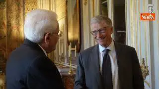 Mattarella riceve Bill Gates al Quirinale