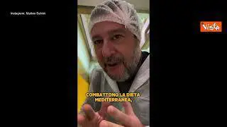Salvini con cuffietta e camice in un pastificio: Alla faccia della farina d'insetti, viva la qualità