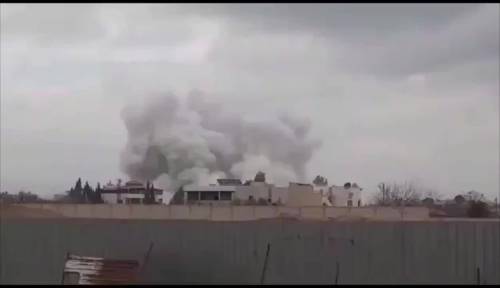 La zona di Damasco colpita dal raid aereo