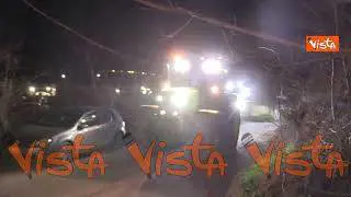 La partenza del corteo dei trattori dal presidio sulla Nomentana