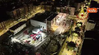 Crollo Firenze, il sorvolo notturno del cantiere con il drone dei Vigili del Fuoco