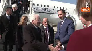 Il Presidente Mattarella in visita a Cipro, l'arrivo all'aeroporto di Larnaca