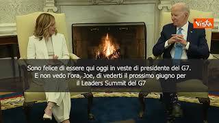 Meloni a Biden: Non vedo l'ora di ospitarti in Puglia per il G7