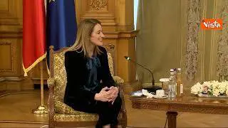 Metsola a Bucarest ricevuta dal Presidente del Senato rumeno, Nicolae Ciucă