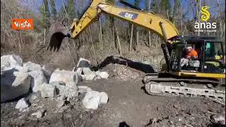 Anas al lavoro per ripristino argine del fiume Trebbia in Emilia Romagna