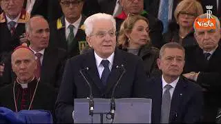 Mattarella: "Da Cassino richiamo a far cessare fuoco armi"