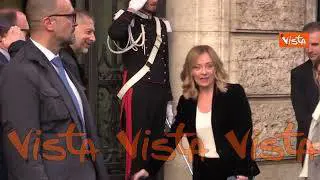 La premier Meloni arriva in Senato per riferire sul prossimo Consiglio Europeo