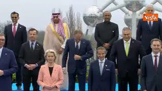 Tajani al vertice sull'energia nucleare a Bruxelles. Ecco la foto di gruppo dei leader