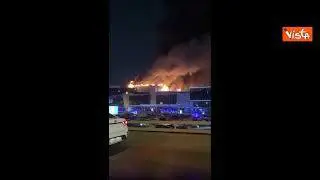 Attentato a Mosca, l'incendio alla sala dei concerti