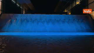Giornata dell'Autismo, Aeroporti di Roma illumina di blu la fontana di Leonardo da Vinci