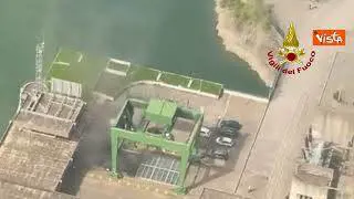 Esplosione a centrale idroelettrica a Suviana, le immagini aeree dei Vigili del Fuoco