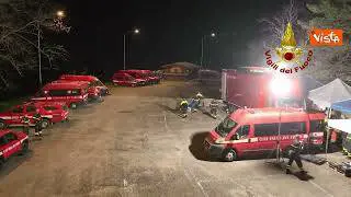 Esplosione a Suviana, le operazione notturne dei Vigili del Fuoco