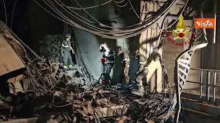 Esplosione Suviana, ispezioni dei Vigili del Fuoco e sommozzatori al lavoro