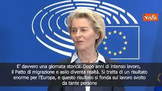 Von der Leyen: Approvazione patto immigrazione e asilo è risultato enorme