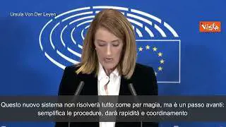 Patto per la Migrazione e l'Asilo, Metsola: "Nessuno Stato membro sarà lasciato solo"