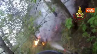 Incendio boschivo in provincia di Forlì, l'intervento dei Vigili del Fuoco