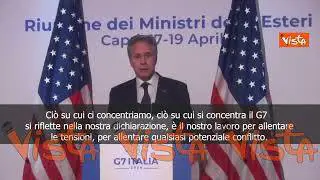 Attacco Israele all'Iran, Blinken: Usa non coinvolti in nessuna offensiva