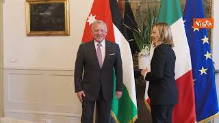 Meloni riceve a Palazzo Chigi il Re Abdullah II del Regno Hashemita di Giordania