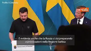 Zelensky in Svezia: "Russia si prepara a provocare le Regioni baltiche"