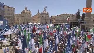 Europee, le immagini di piazza del Popolo gremita per l'evento con Giorgia Meloni