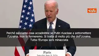 Biden a Parigi: "Non solo l'Ucraina, Europa è in pericolo"