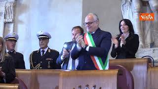 Il Papa in Campidoglio, ecco l'applauso alla fine del suo intervento
