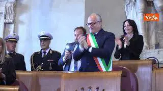 Il Papa in Campidoglio, ecco l'applauso alla fine del suo intervento